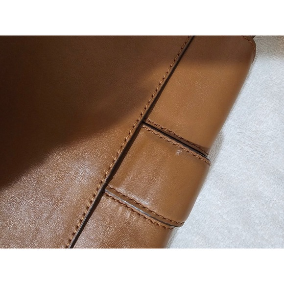 Michael Kors Brown Leather Satchel Top Handle Designer Bag - Picture 4 of 15